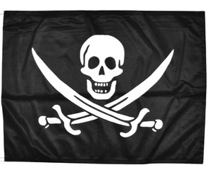 Vlajka pirátská černobílá