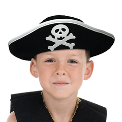 Klobouk dětský pirát s bílou lebkou